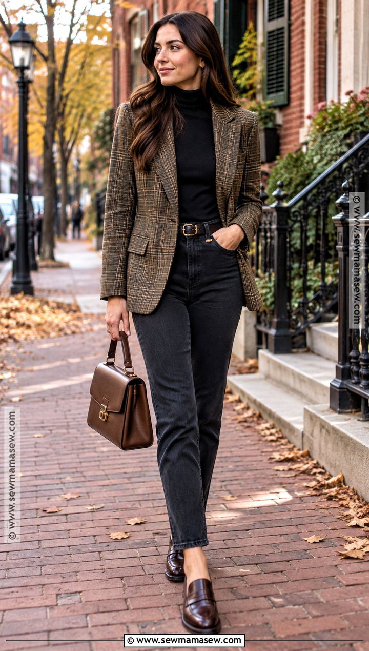 Plaid Blazer New England Fall Outfit - 15 new england fall outfits 2026