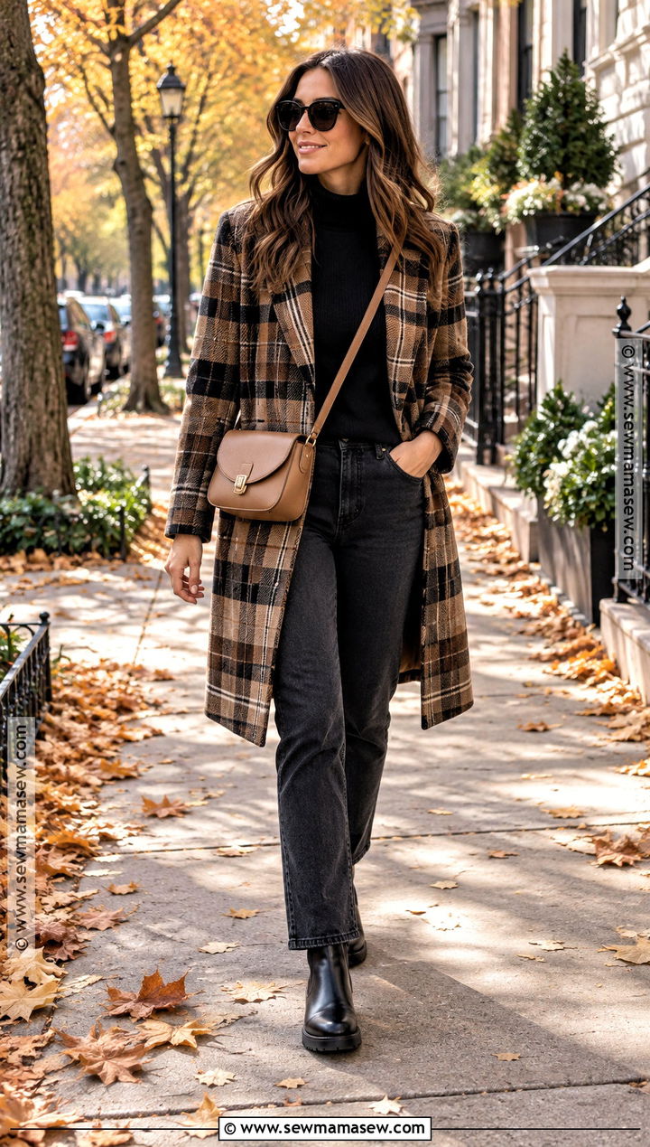 Plaid Coat Outfit - 20 coat autumn ideas