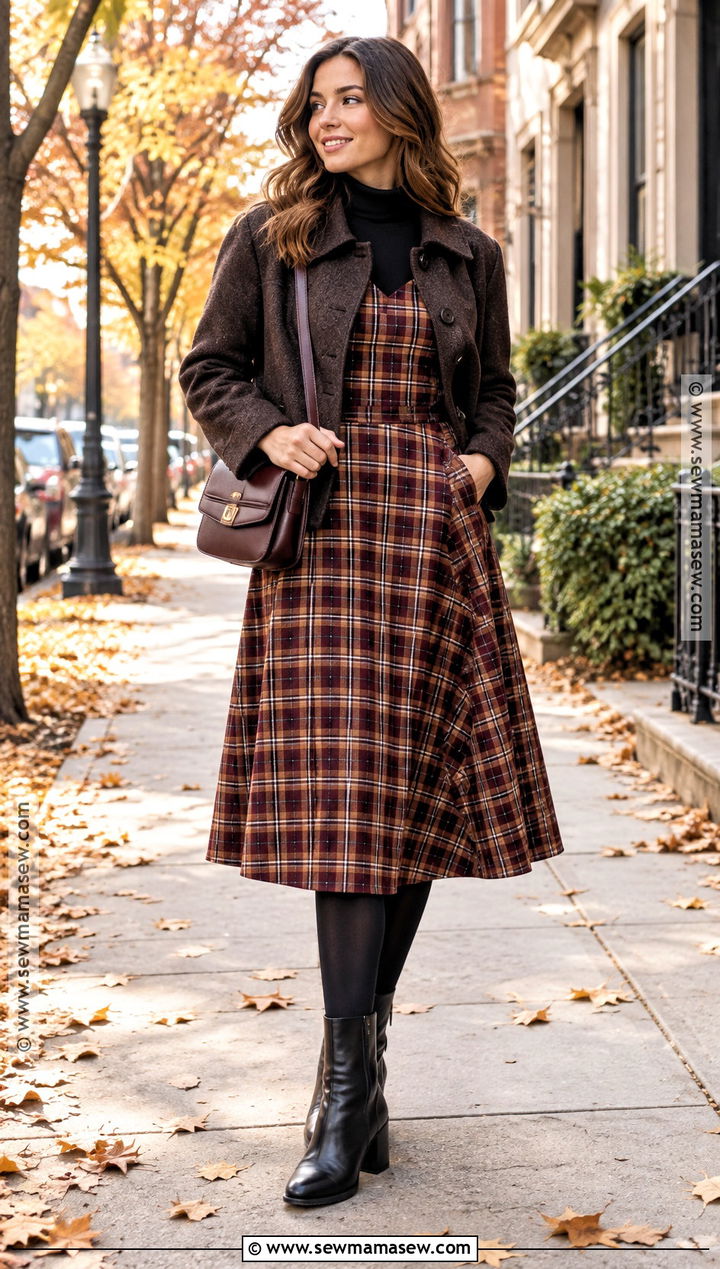 Plaid Dress Autumn Outfit - 30 autumn outfits 2026