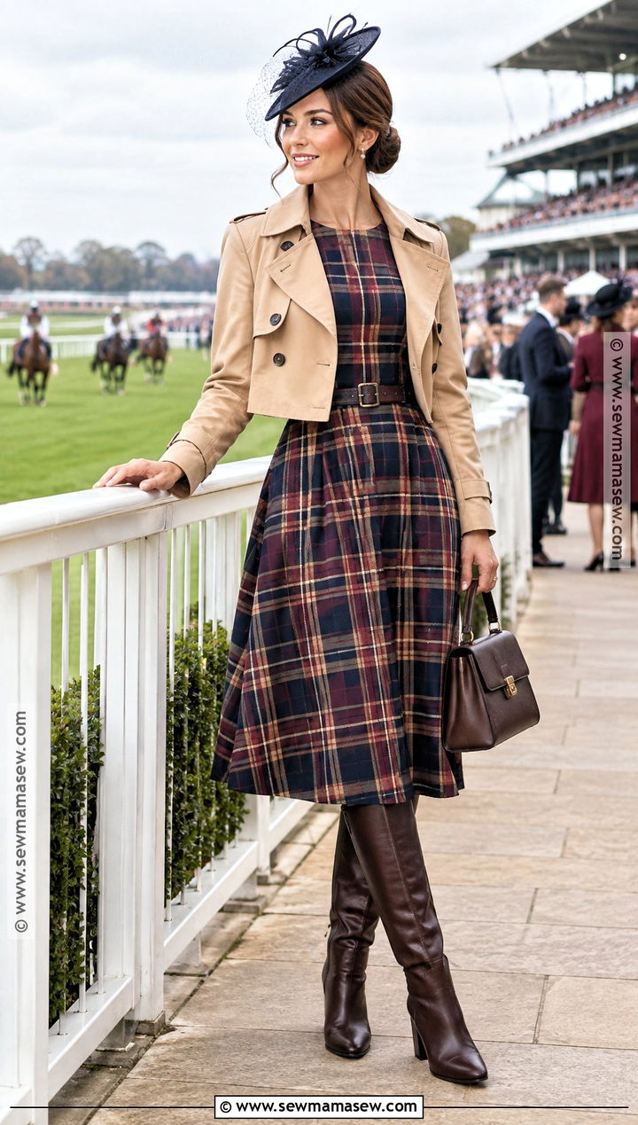 Plaid Dress Fall Horse Race Outfit - 20 Fall Horse Race Outfit Ideas