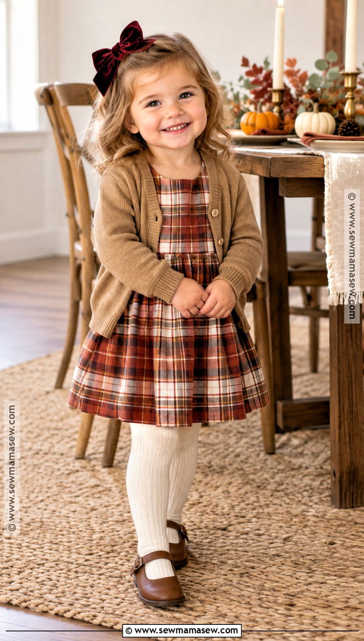 Plaid Dress Toddler Girl Thanksgiving Outfit - 15 Thanksgiving Toddler Girl Outfit Ideas