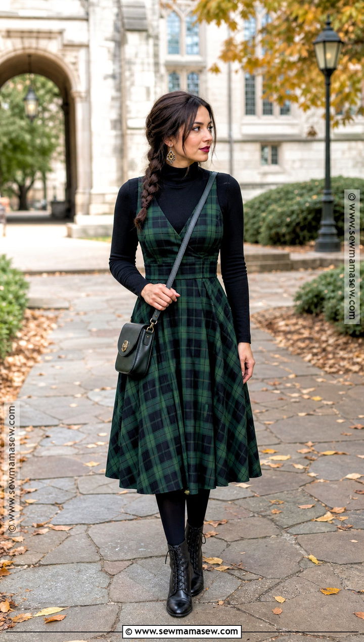 Plaid Dress Witch Outfit - 30 Modern Witch Outfit Aesthetic Ideas