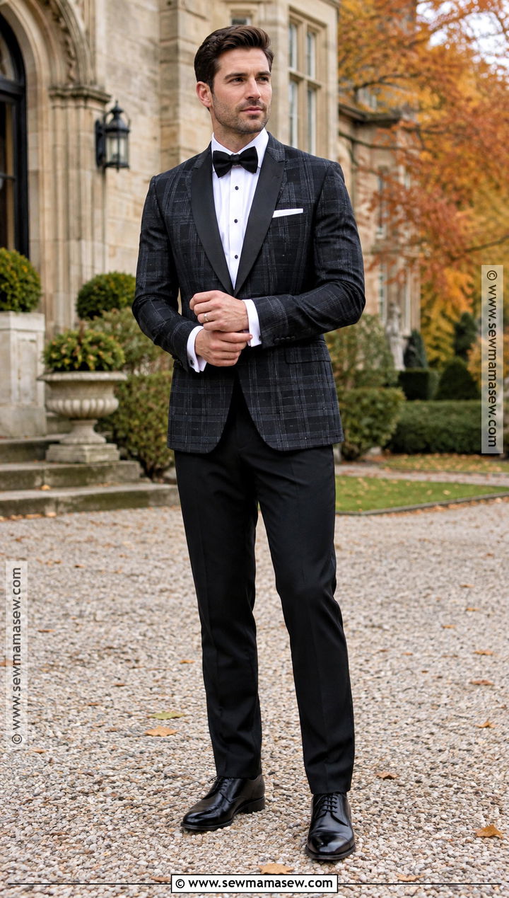 Plaid Fall Wedding Tuxedo - 20 fall wedding tux groom attire ideas