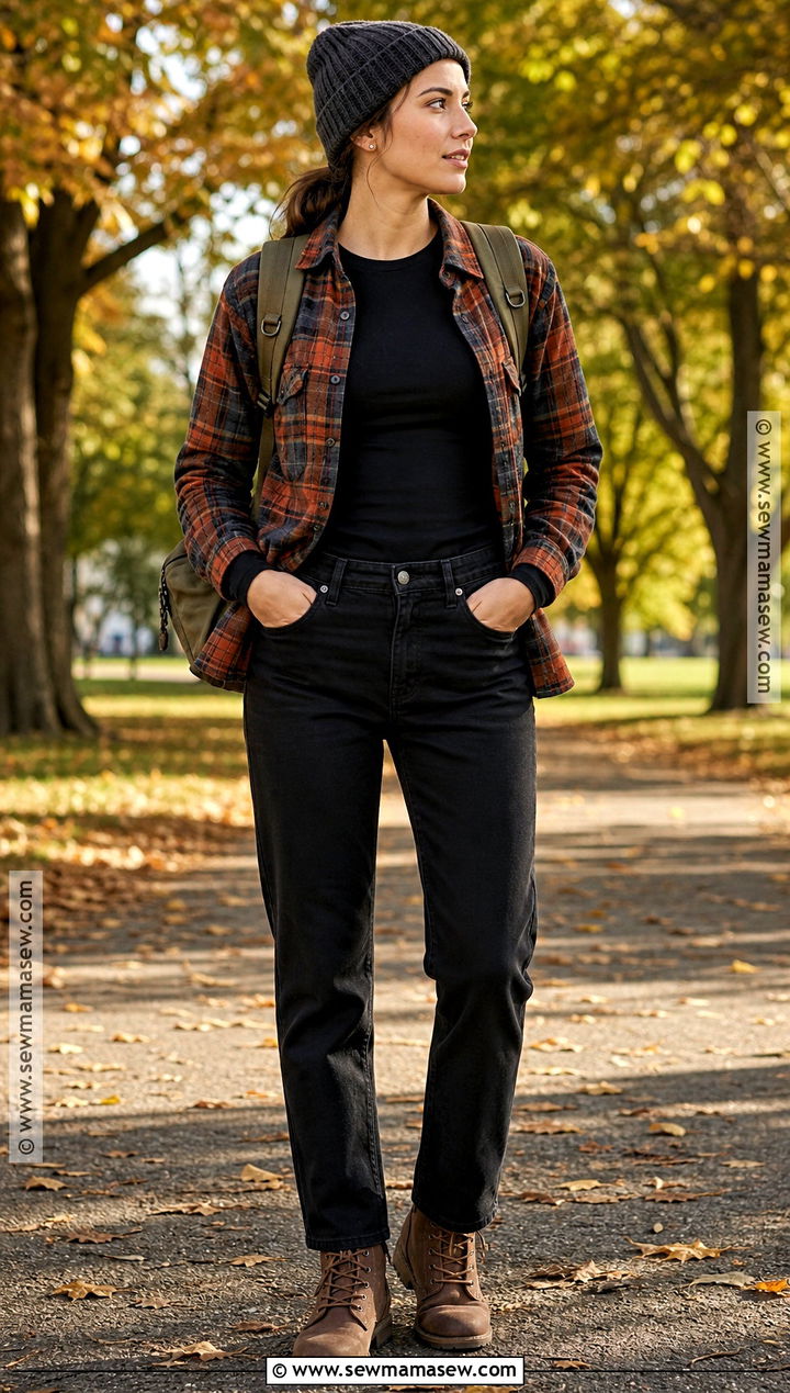 Plaid Flannel And Black Jeans Outfit - 35 casual halloween outfits