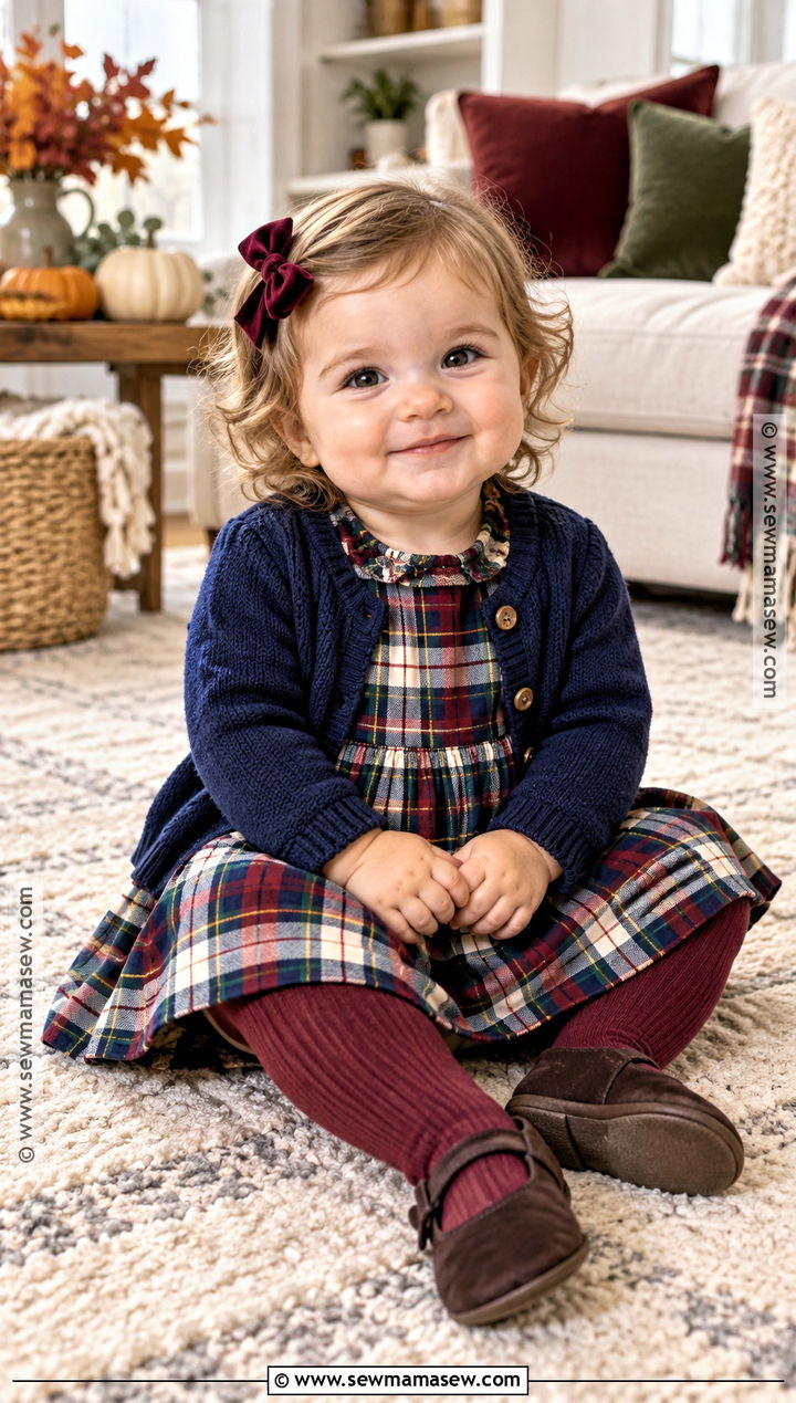Plaid Flannel Baby Girl Dress Outfit - 15 fall baby girl dress ideas