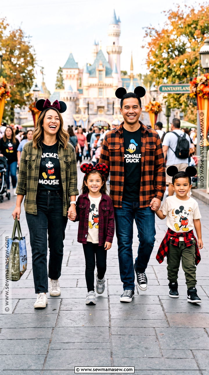 Plaid Flannel Disneyland Family Outfit - 15 disneyland family outfits fall