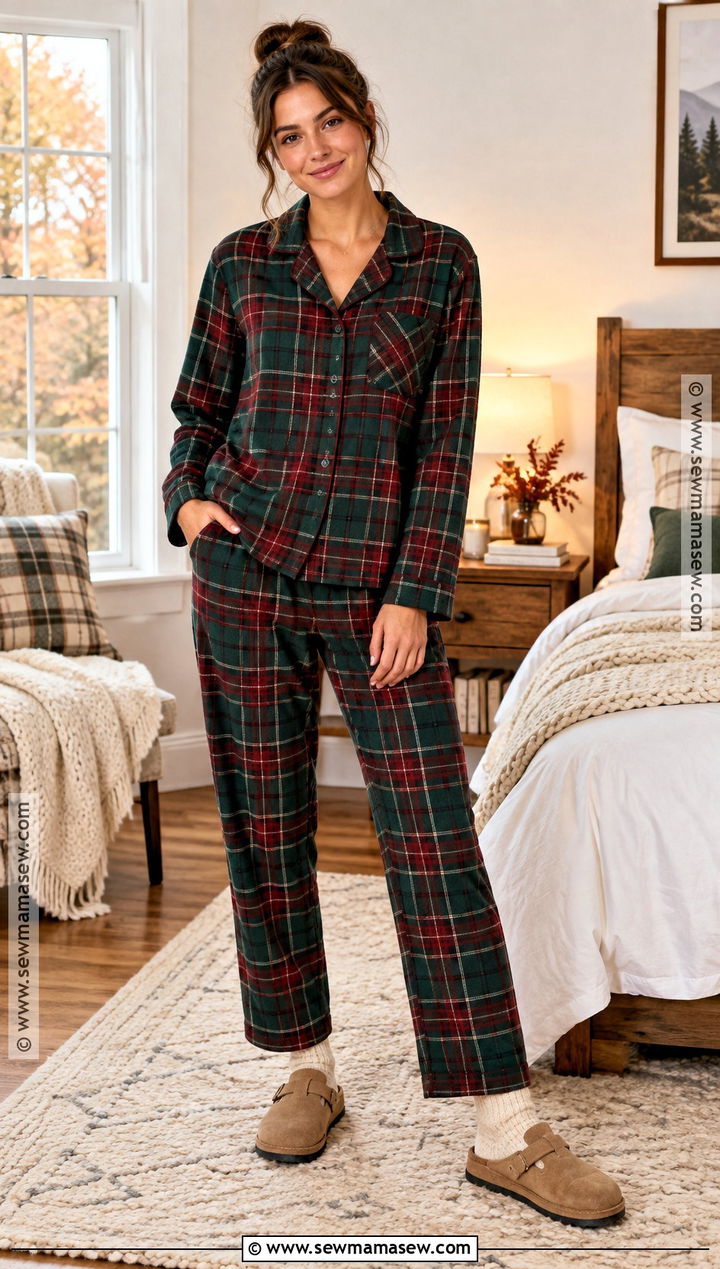 Plaid Flannel Fall Pajama Set - 15 Fall Pajamas for Women
