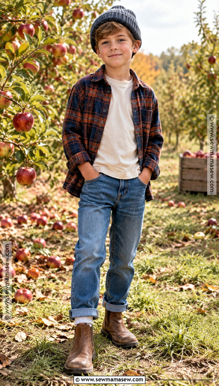 Plaid Flannel Shirt With Jeans And Boots - 25 Boy Fall Outfits