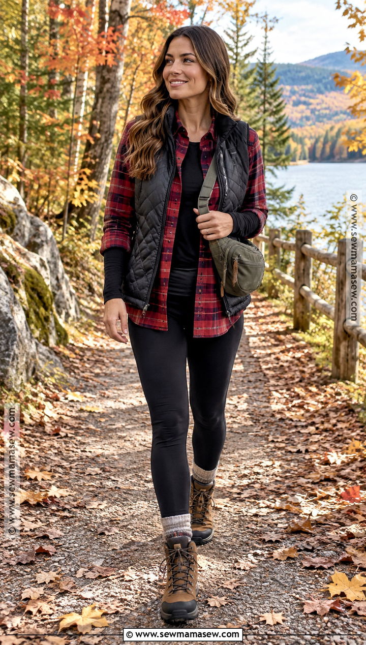 Plaid Flannel With Leggings And Hiking Boots - 25 fall plaid ideas