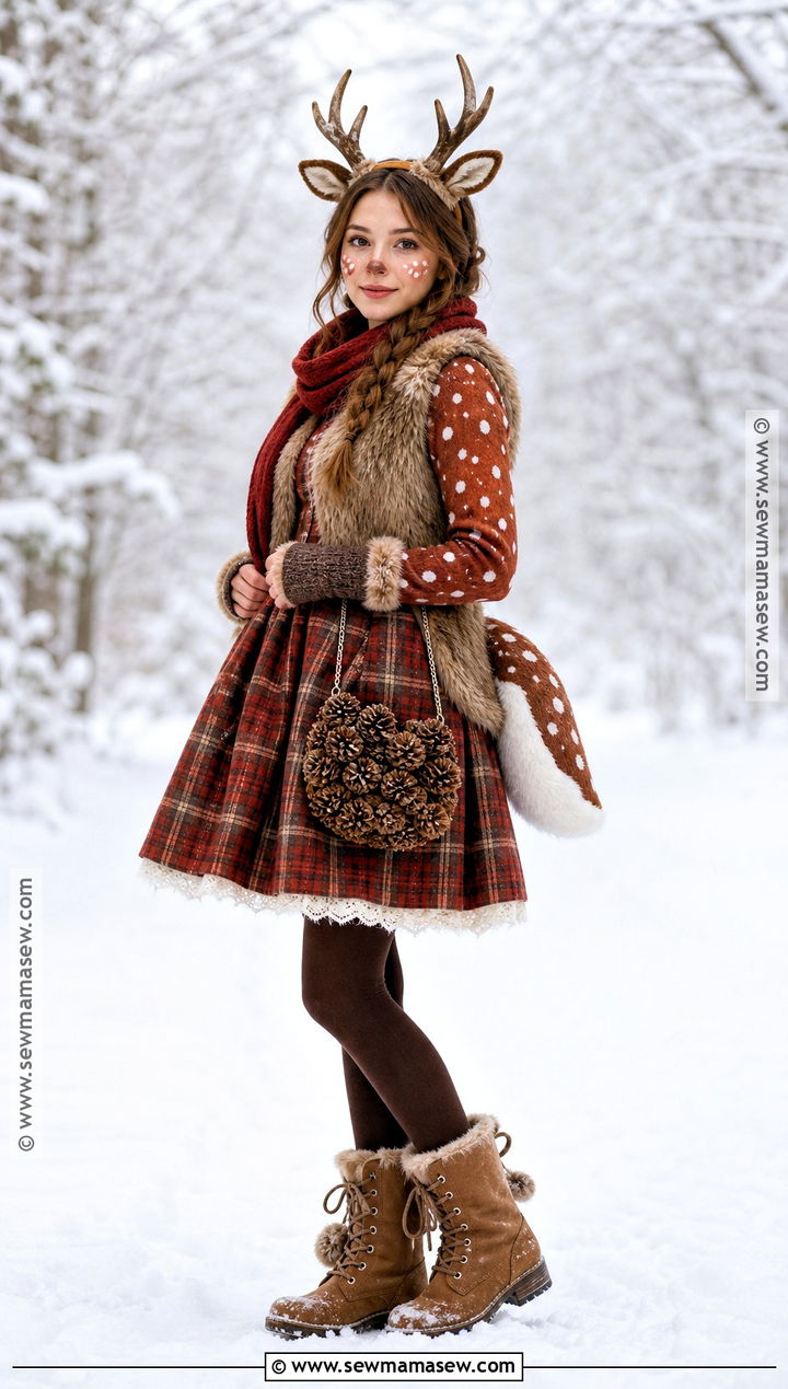 Plaid Holiday Reindeer Costume - 50 deer costume ideas