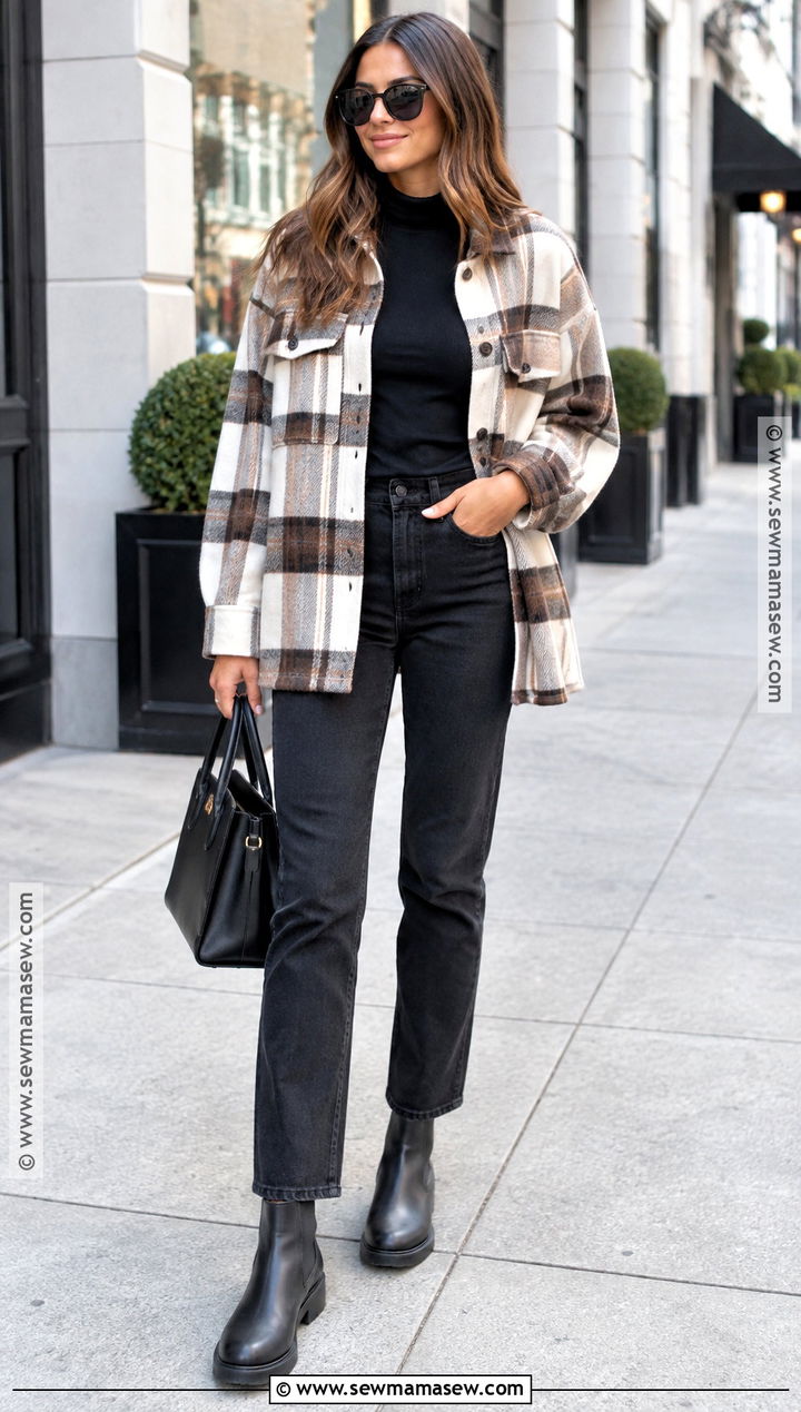 Plaid Jacket With Black Jeans - 30 fall jackets