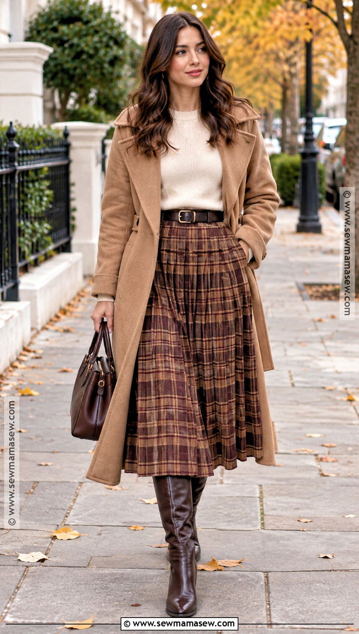 Plaid Midi Skirt Outfit - 20 autumn winter 2026 fashion trends