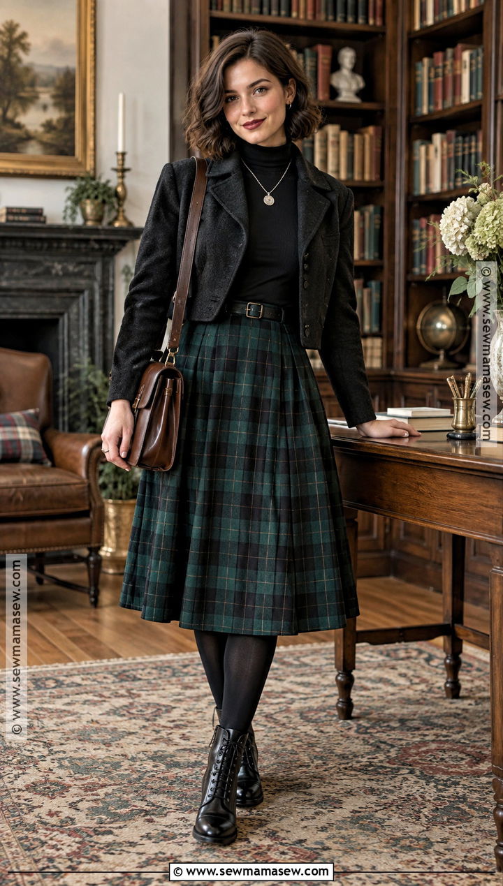 Plaid Midi Skirt Witch Outfit - 30 witch outfits aesthetic