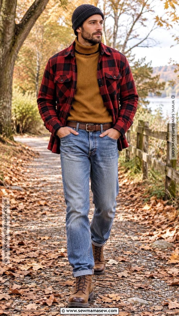 Plaid Overshirt 80s Fall Outfit - 15 80s fall outfits for men