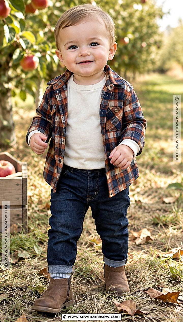 Plaid Overshirt Baby Boy Fall Outfit - 20 fall outfits for baby boys