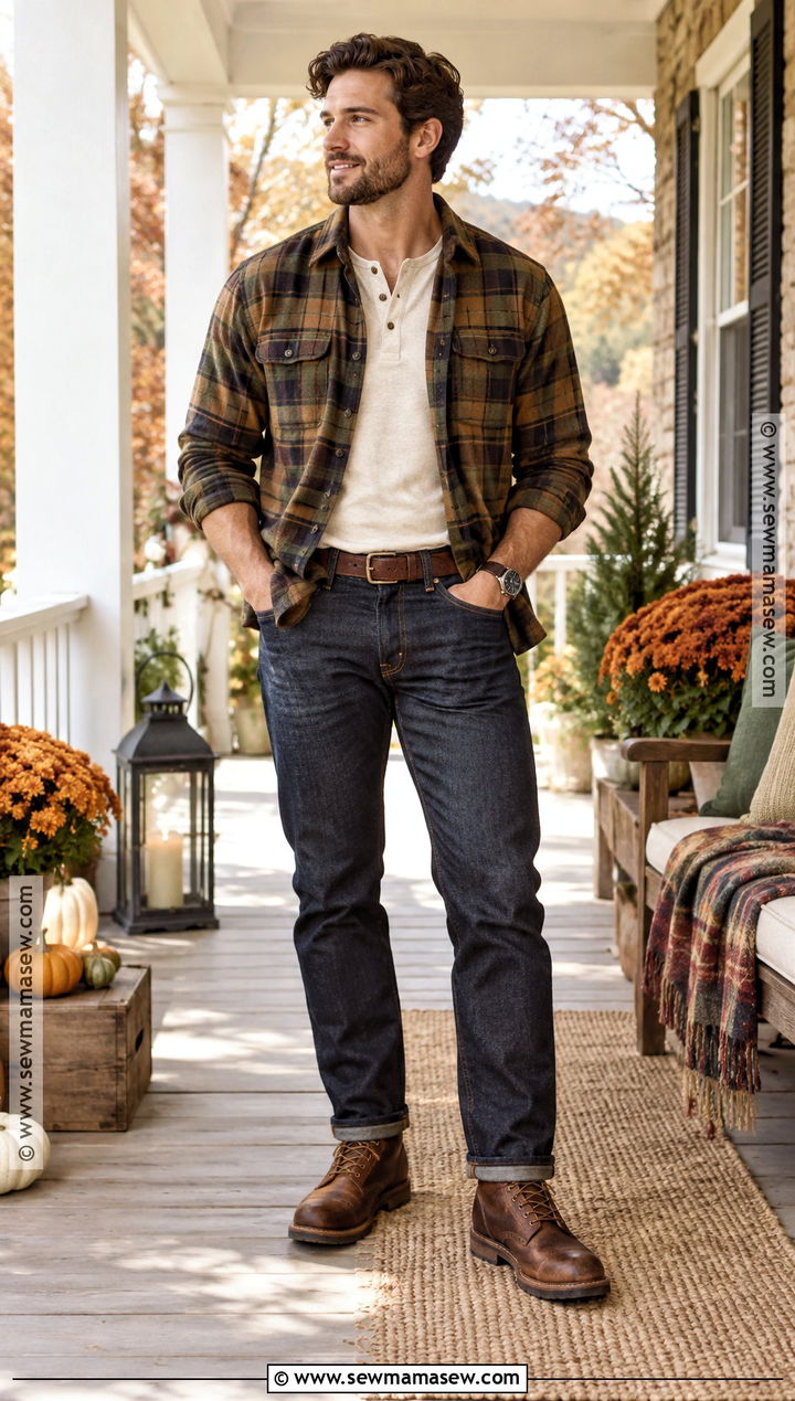 Plaid Overshirt Thanksgiving Outfit - 25 thanksgiving outfit ideas for men