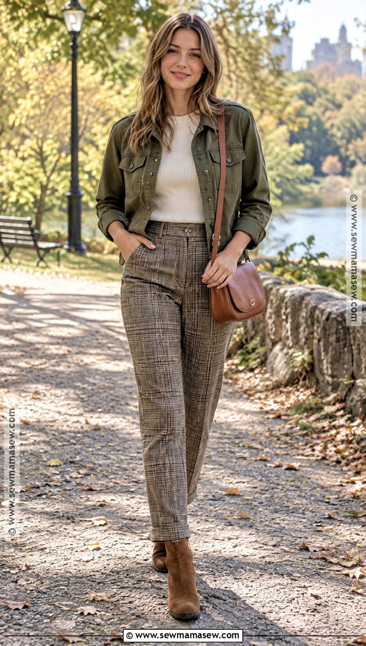 Plaid Pants With Olive Green Jacket - 20 fall plaid pants