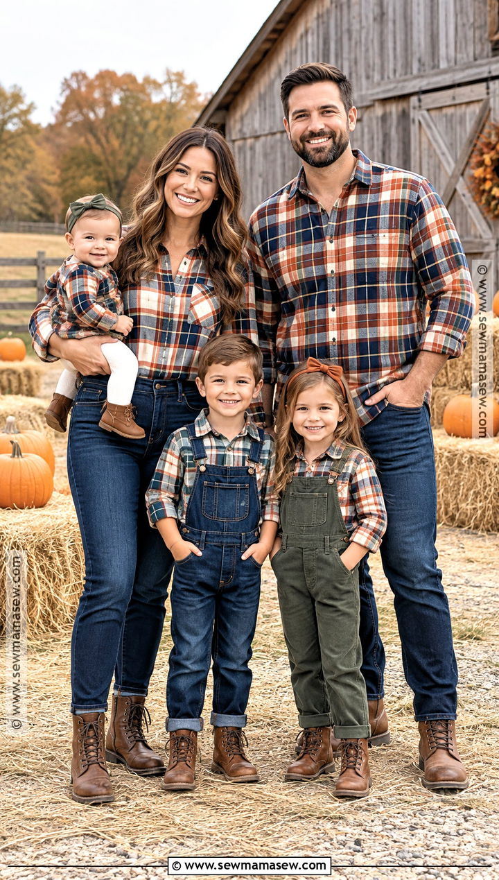 Plaid Pumpkin Patch Shirts With Dark Denim - 15 pumpkin patch shirts for family