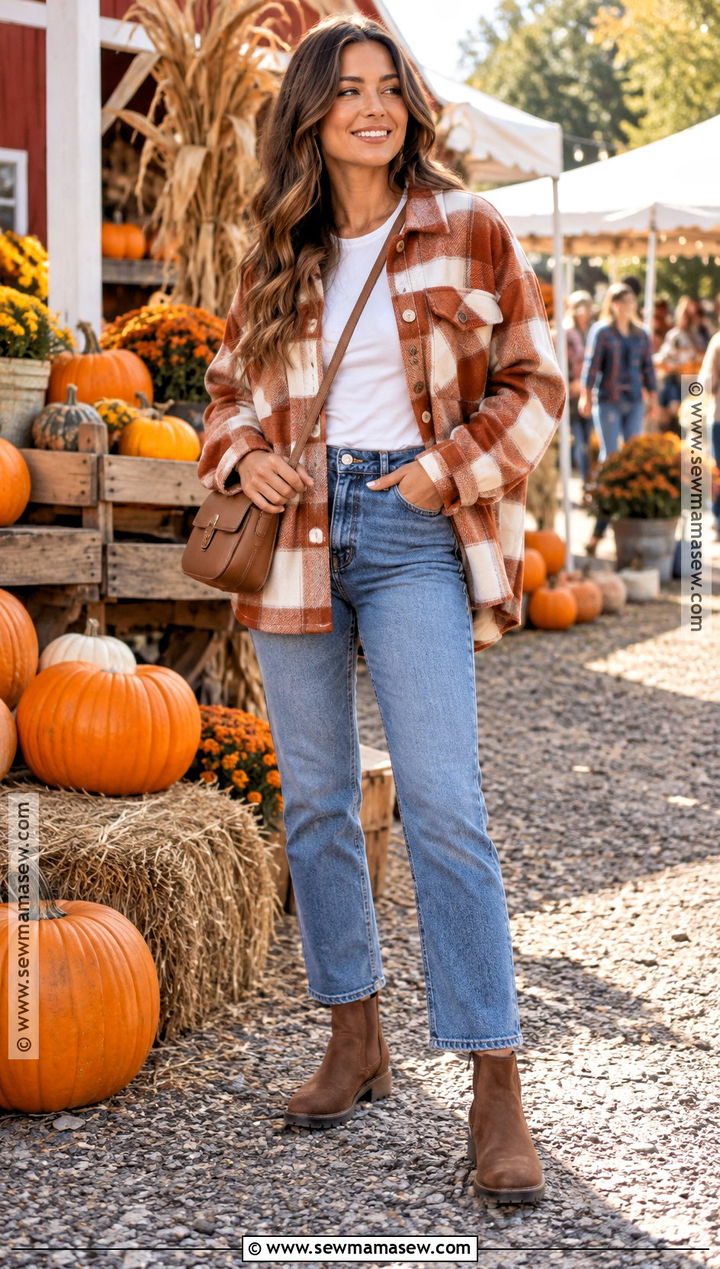 Plaid Shacket Fall Festival Outfit - 25 fall festival outfits