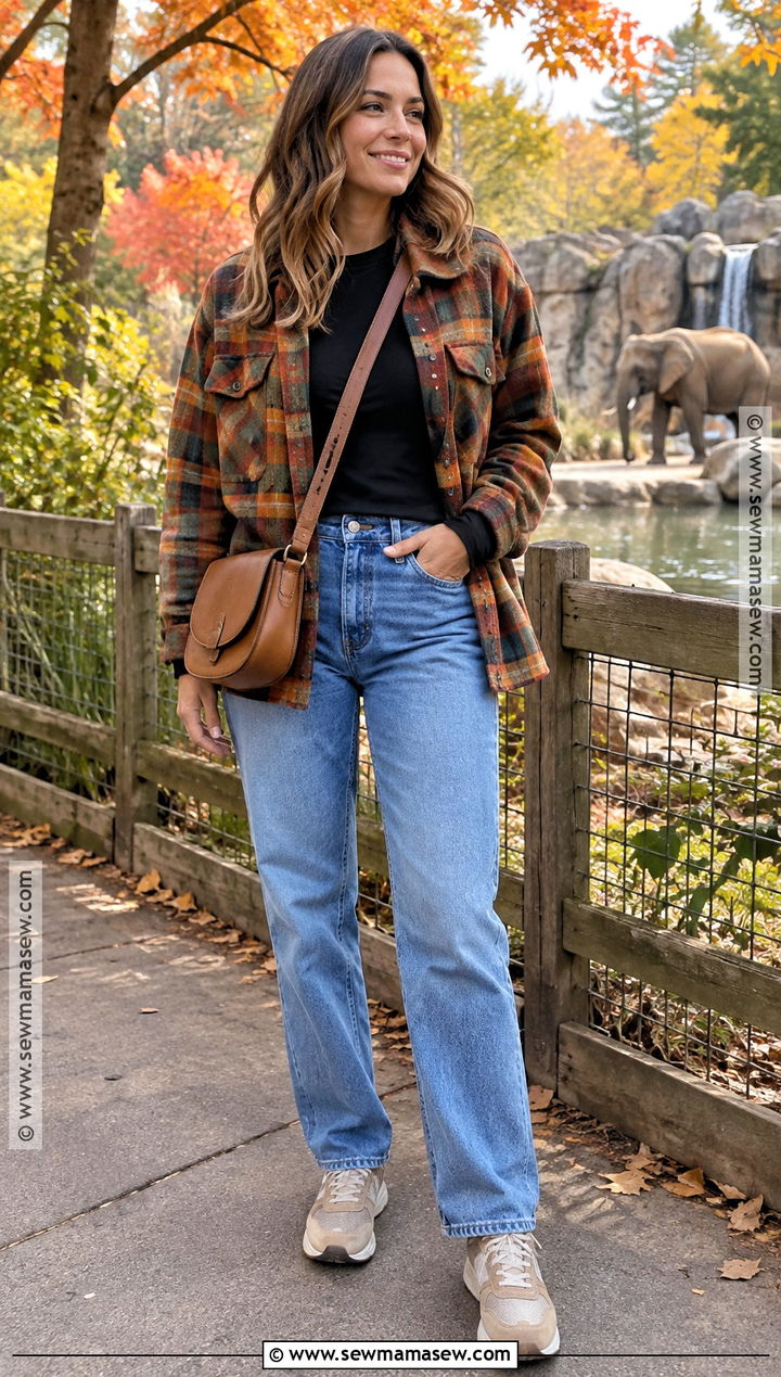 Plaid Shacket Fall Zoo Outfit - 25 zoo outfit fall ideas