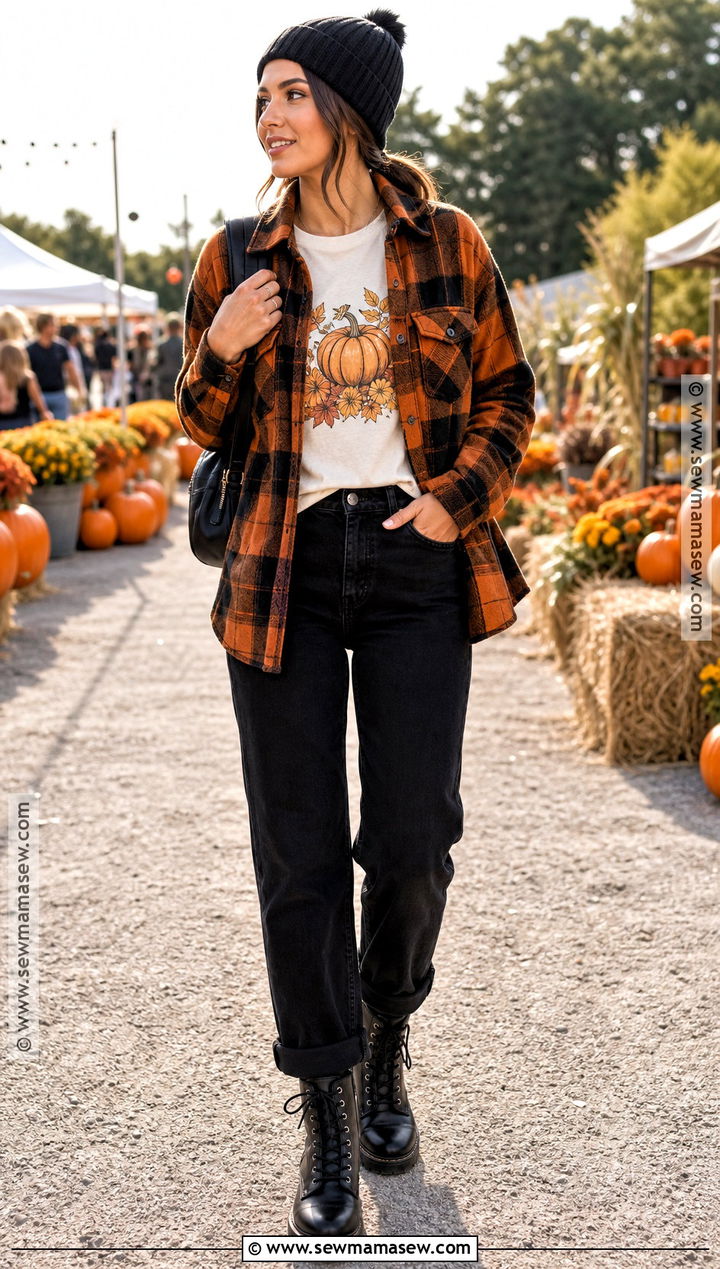 Plaid Shacket Halloween Outfit - 30 Fun Halloween Outfits