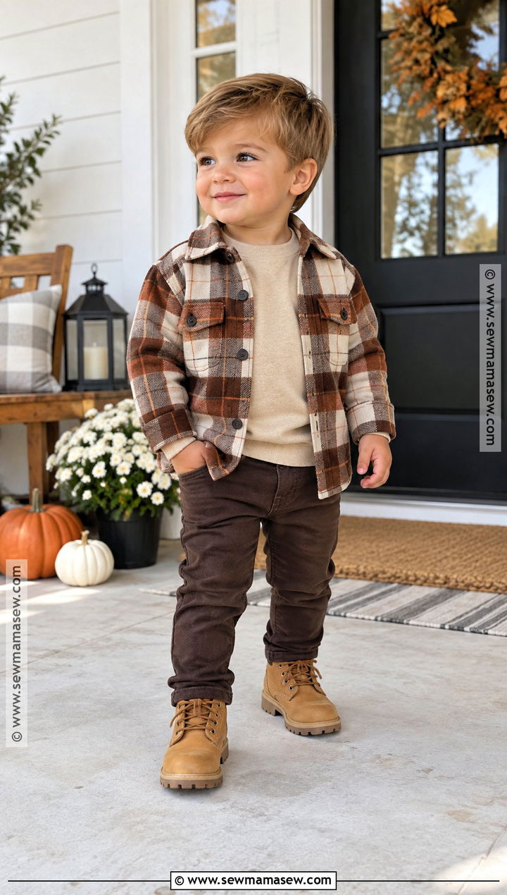 Plaid Shacket Toddler Boy Thanksgiving Outfit - 20 toddler boy thanksgiving outfit ideas