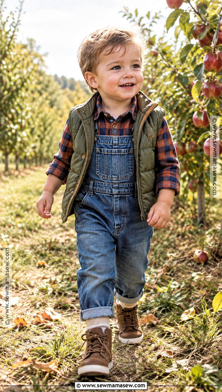 Plaid Shirt And Denim Overalls Fall Toddler Outfit - 15 fall themed toddler clothing ideas