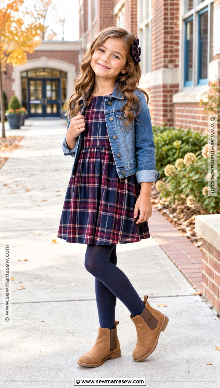 Plaid Shirt Autumn Dress - 15 girls autumn dresses