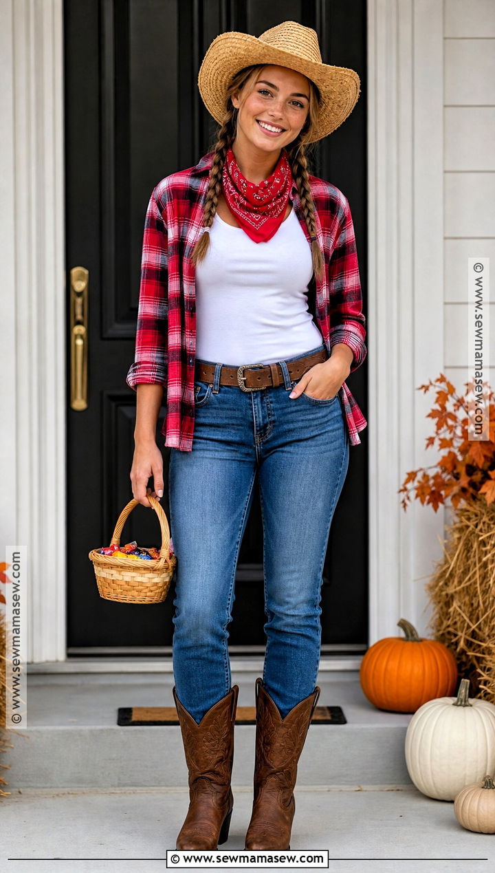 Plaid Shirt Cowgirl Outfit - 30 Cow Girl Outfits Ideas Halloween