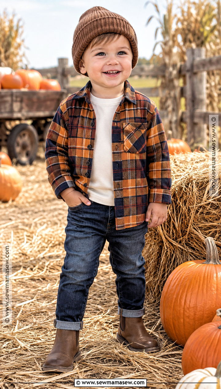 Plaid Shirt Pumpkin Patch Toddler Outfit - 20 Pumpkin Patch Toddler Outfit Ideas for Boys