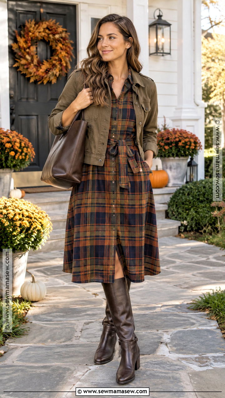 Plaid Shirt Thanksgiving Dress Outfit - 20 Thanksgiving Outfits Women Dresses