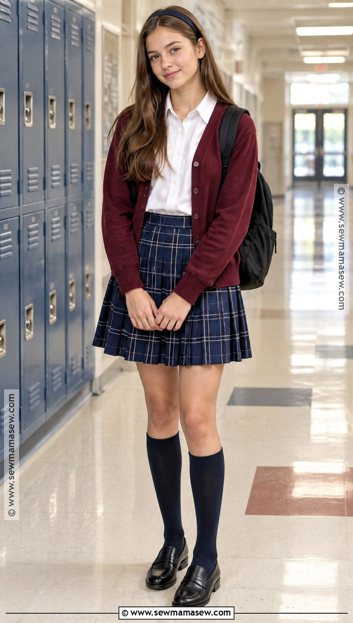Plaid Skirt And Cardigan School Uniform - 25 back to school outfits uniform