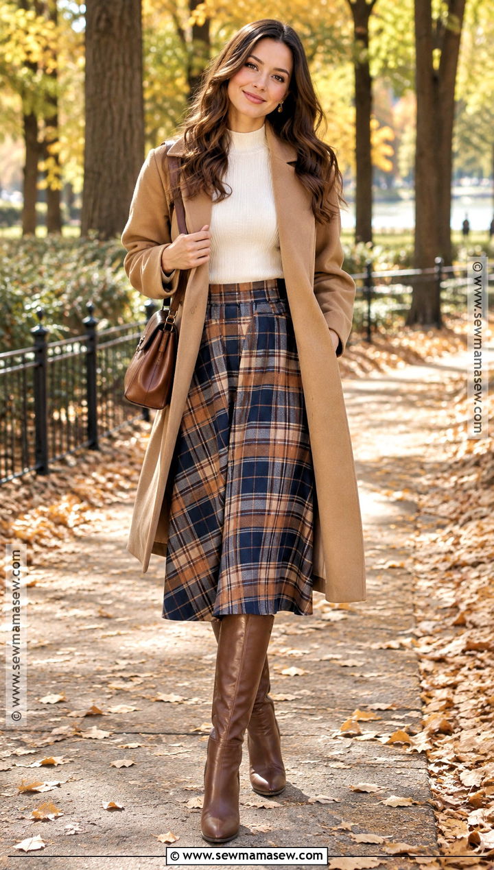 Plaid Skirt And Sweater Fall Mini Shoot Outfit - 15 Fall Mini Shoot Outfits