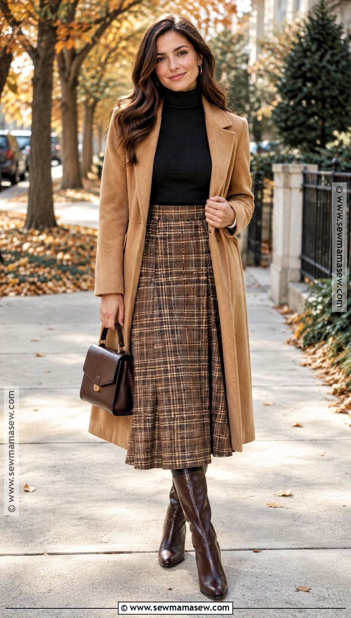 Plaid Skirt And Turtleneck Outfit - 15 Fall Fits 2026