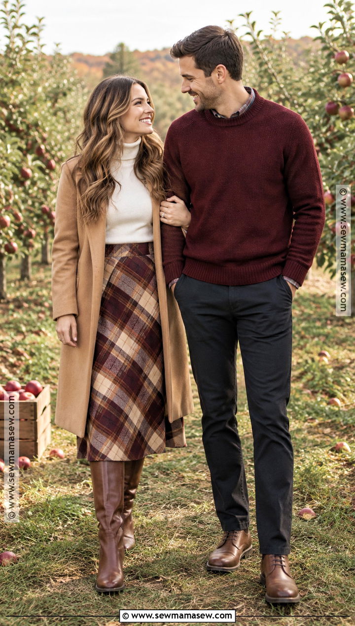 Plaid Skirt Fall Engagement Outfit - 20 fall engagement pictures outfit outdoor ideas