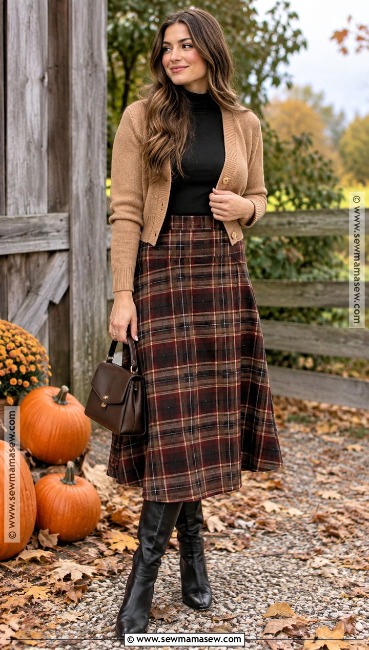 Plaid Skirt Pumpkin Farm Outfit - 25 pumpkin farm outfit ideas