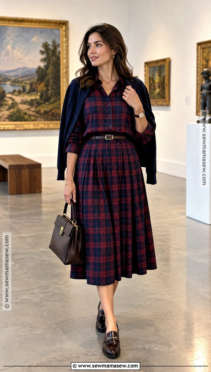 Plaid Skirt With Matching Plaid Shirt And Loafers - 20 fall plaid skirt outfit ideas