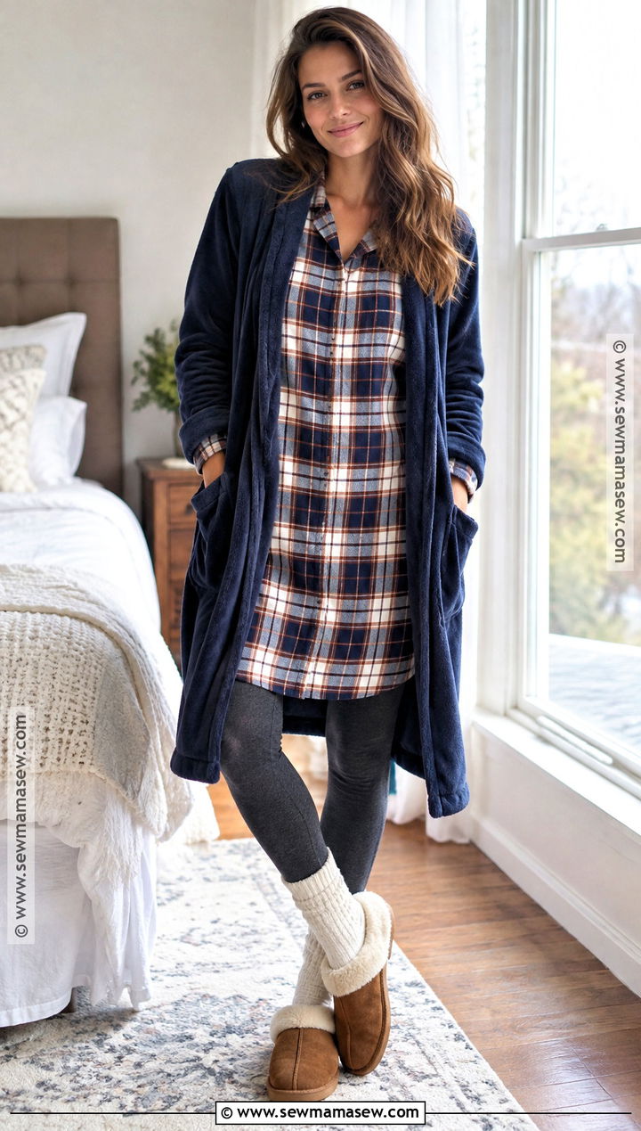 Plaid Sleep Shirt Autumn Pyjamas - 20 Autumn Pyjamas Ideas