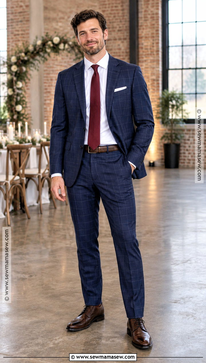 Plaid Suit Fall Wedding Attire - 20 fall wedding attire ideas for men