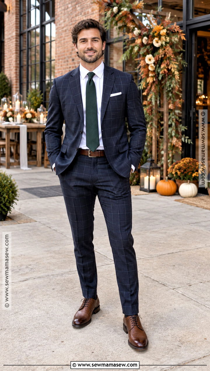 Plaid Suit Fall Wedding Attire - 15 Mens Wedding Attire Fall Ideas
