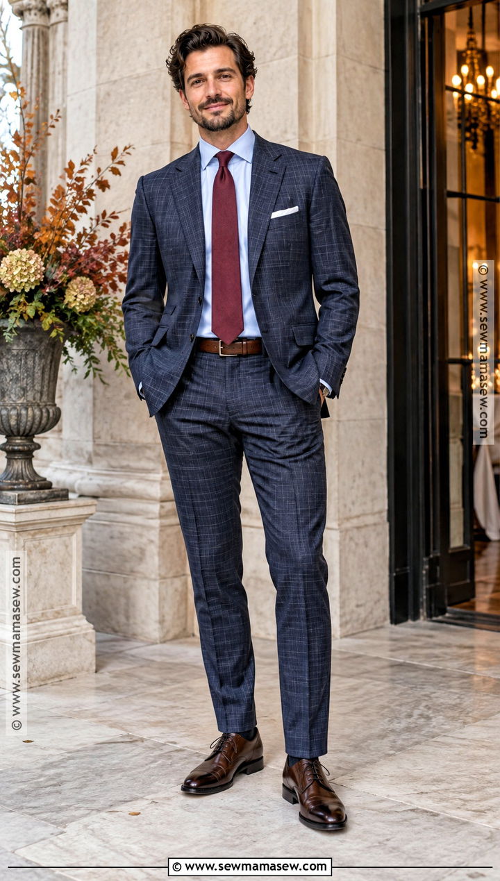 Plaid Suit Fall Wedding Guest Outfit - 15 fall wedding attire for men guest ideas