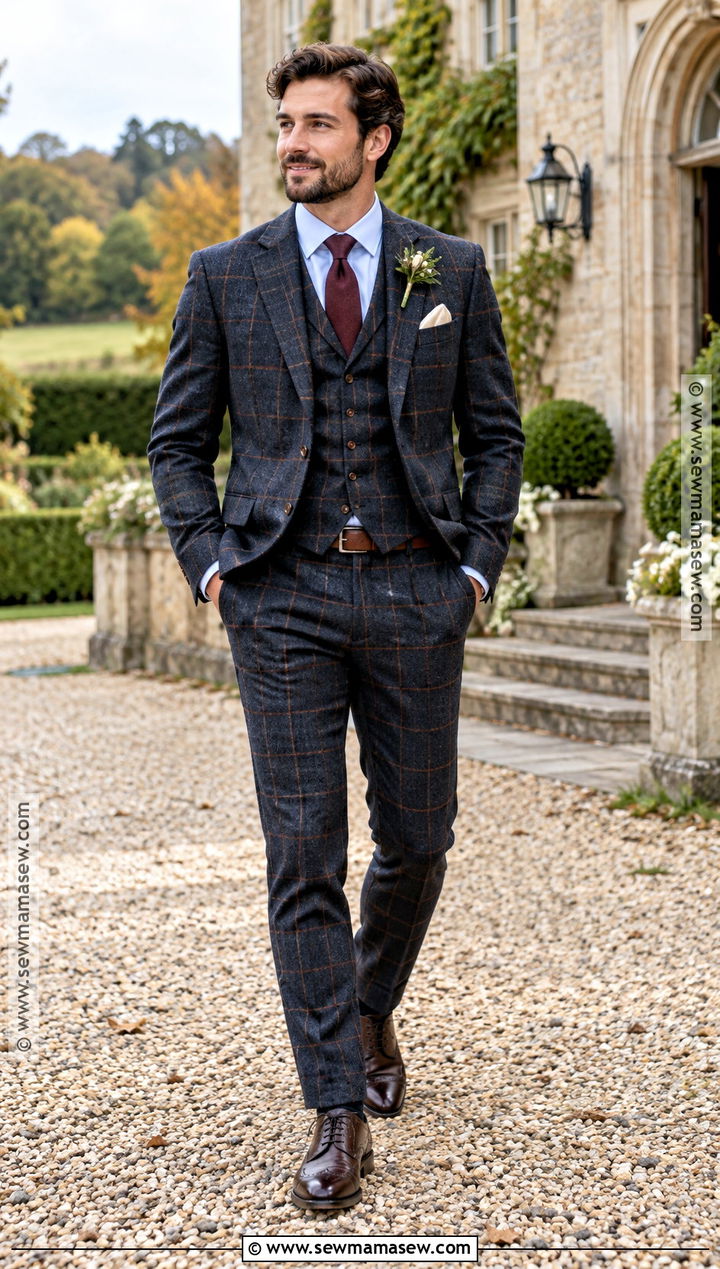 Plaid Suit Groom Attire - 15 october wedding groom attire ideas