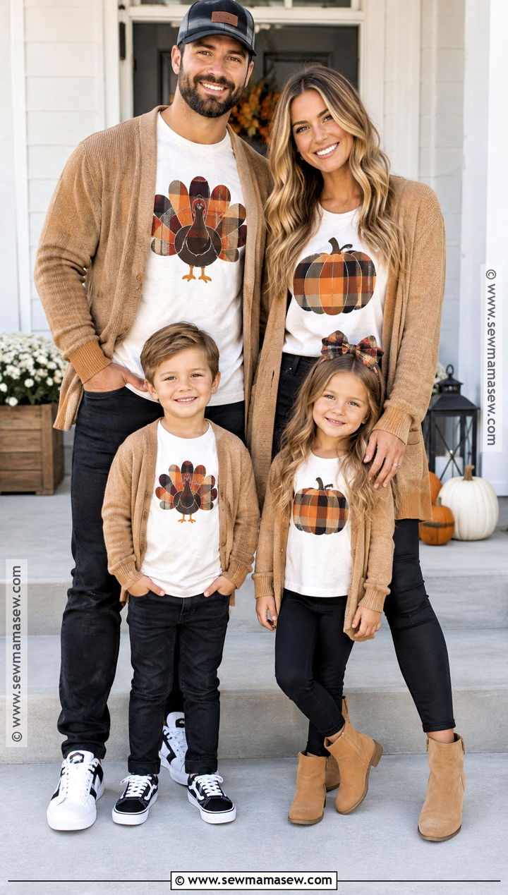 Plaid Thanksgiving Family T Shirts With Black Jeans - 15 thanksgiving family tshirts ideas