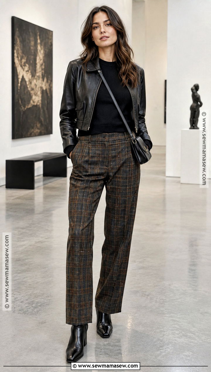 Plaid Trousers Outfit - 20 fall trousers outfit ideas
