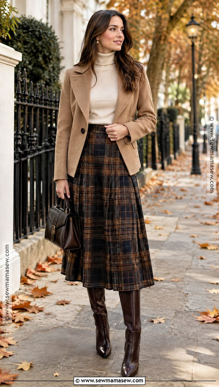 Plaid Wool Skirt Old Money Fall Outfit - 20 old money outfits women fall