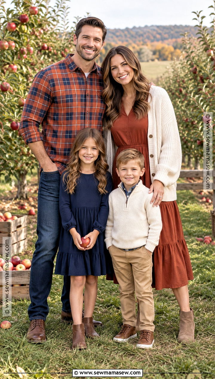 Plaid and Solid Fall Family Photo Outfits - 15 fall family shoot outfit ideas