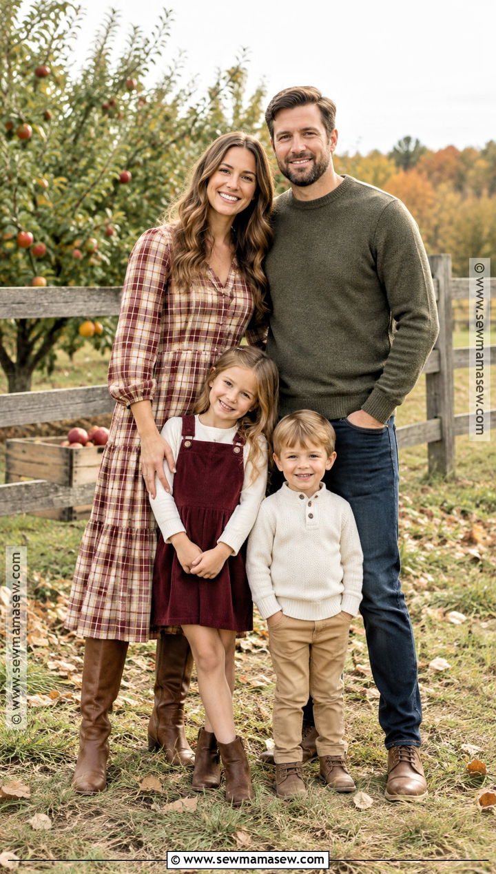 Plaid and Solid Fall Family Picture Outfit - 15 fall clothes for family pictures
