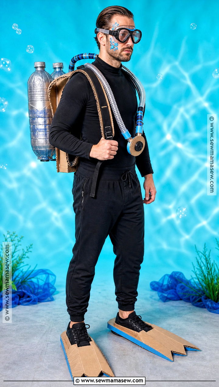 Plastic Bottle Scuba Diver Costume - 30 recycled costume ideas for men
