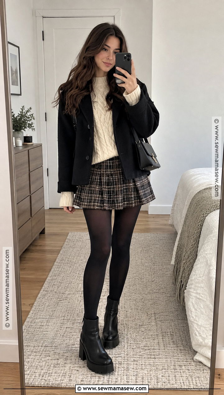 Platform Boots With A Sweater And Mini Skirt - 15 2026 Fall Boots
