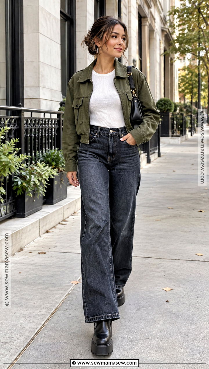 Platform Boots With Wide Leg Jeans - 20 cute fall boots